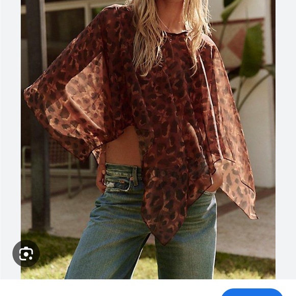 Free People | Sweaters | Angel Wing Poncho In Leopard NWOT - Picture 3 of 7